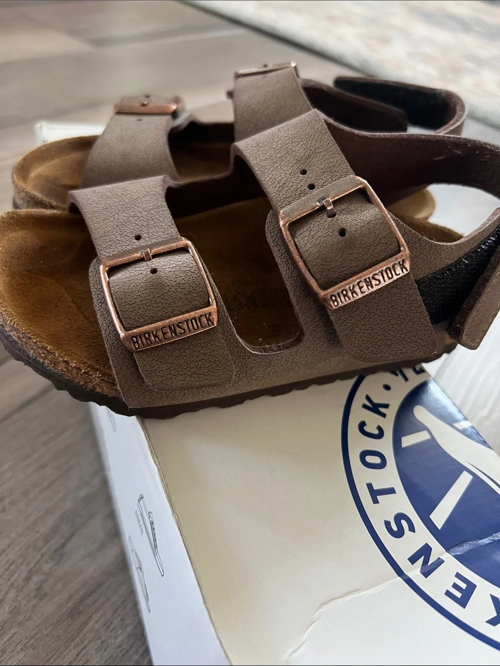 Birkenstock Kids Brown Double Strap Sandals with Buckles